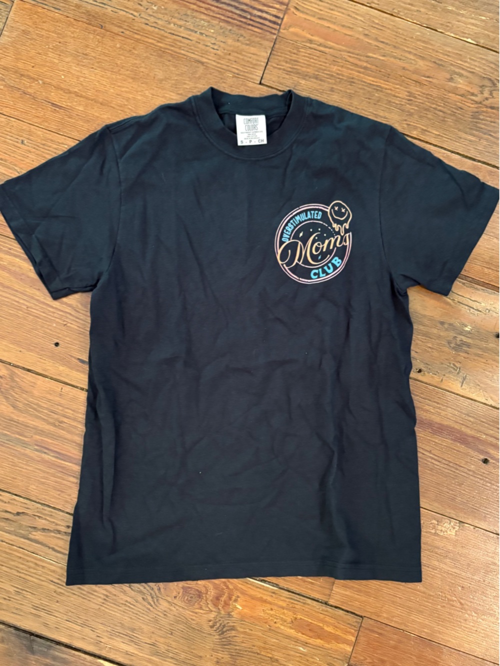 Black Short Sleeve Tee- overstimulated moms club